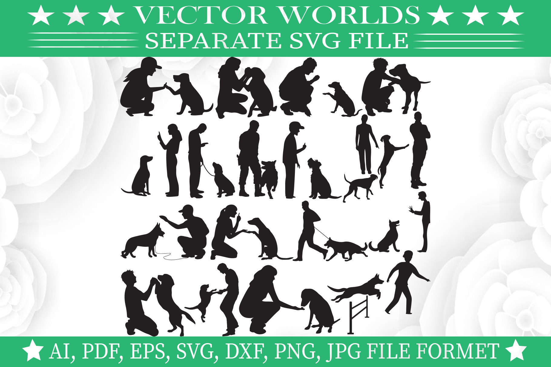 Training A Dog Svg, Man, Dog Svg, an Object Graphic by VectorWorlds