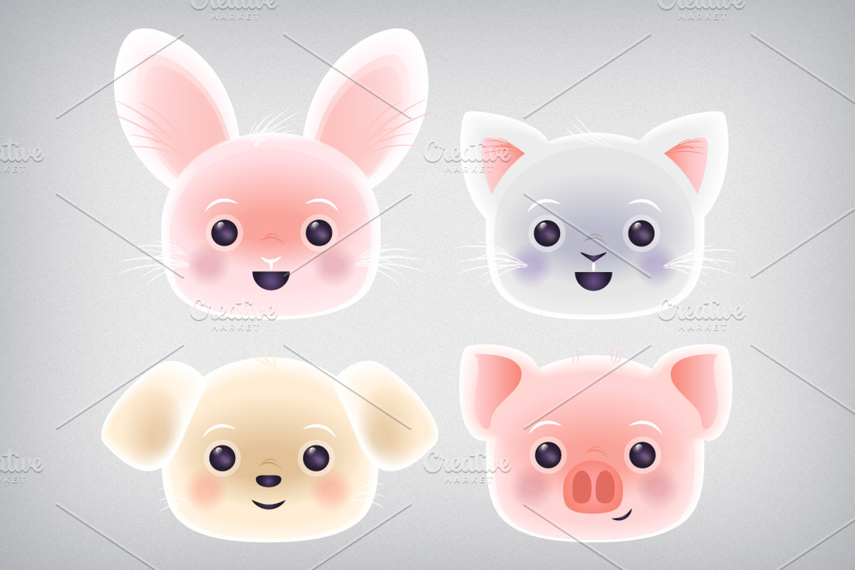Cute Kawaii Pets Clip Art, an Animal Illustration by Mgd.Design