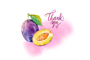 Watercolor Fruits & 10 Cool Patterns