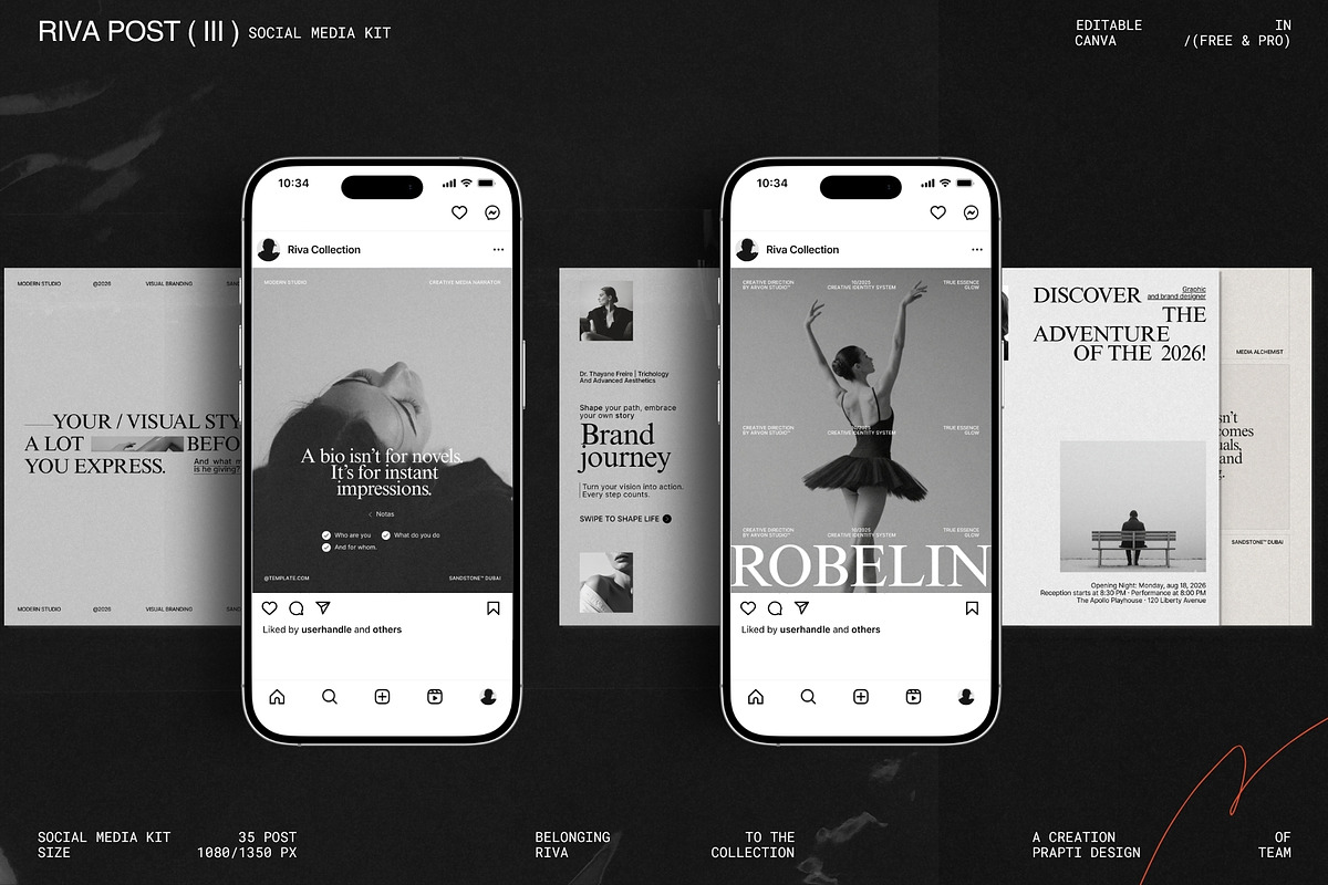 RIVA | Instagram Post Template (III), a Social Media Template by Prapti Design (Photo 1 of 10)