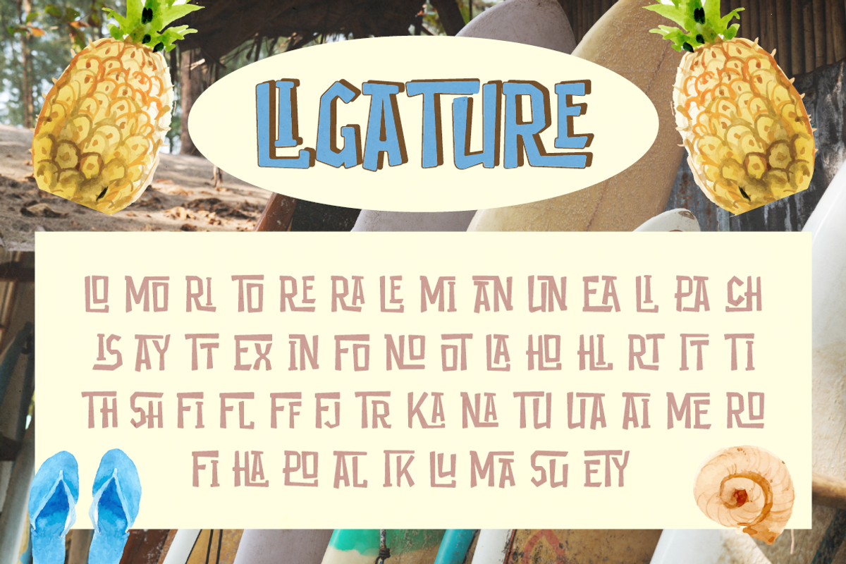 Maoni - Tropical & Hawaiian Font, a Sans Serif Font by Artisan Themes (Photo 6 of 11)