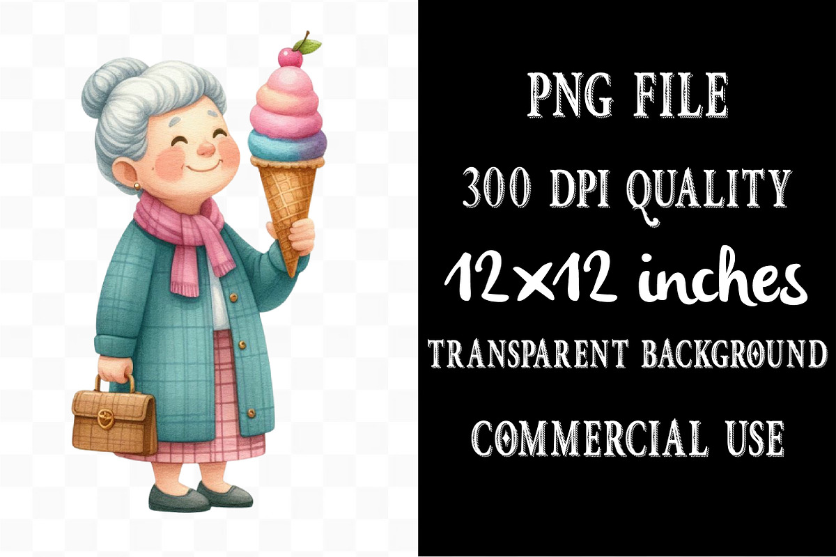 Funny Summer Old Couple Clipart, an Illustration by Designking (Photo 4 of 4)