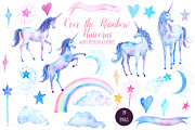 Watercolor Clipart Unicorns, an Illustration by Corner Croft (Thumbnail 2 of 6)