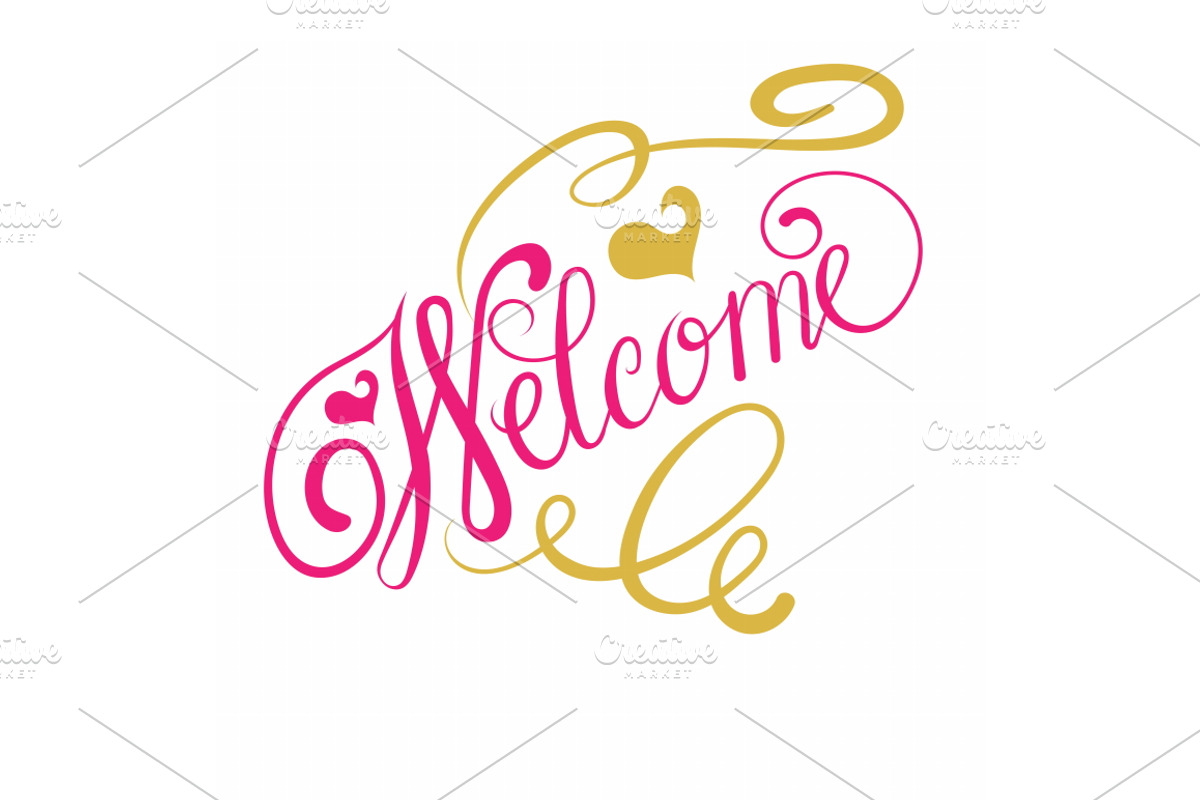 Welcome calligraphy. Vector Art