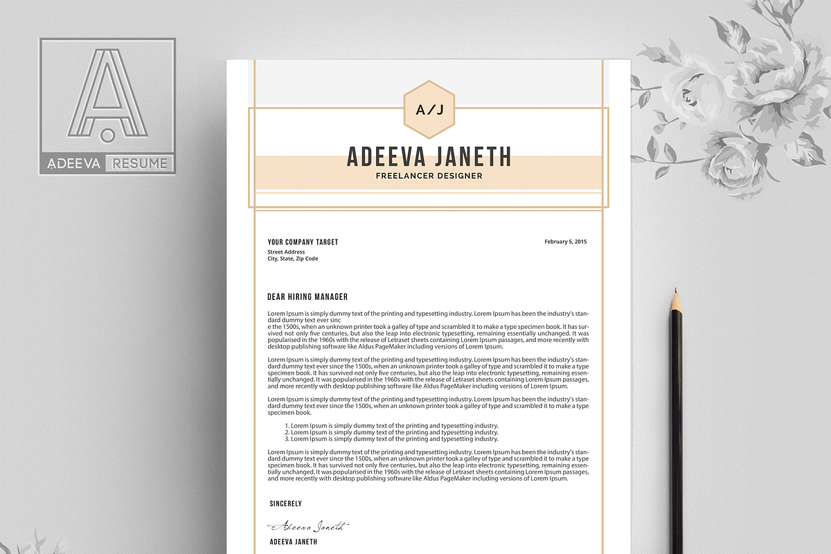 Simple Resume Template Jannah, a Resume Template by AdeevaResume (Photo 4 of 4)