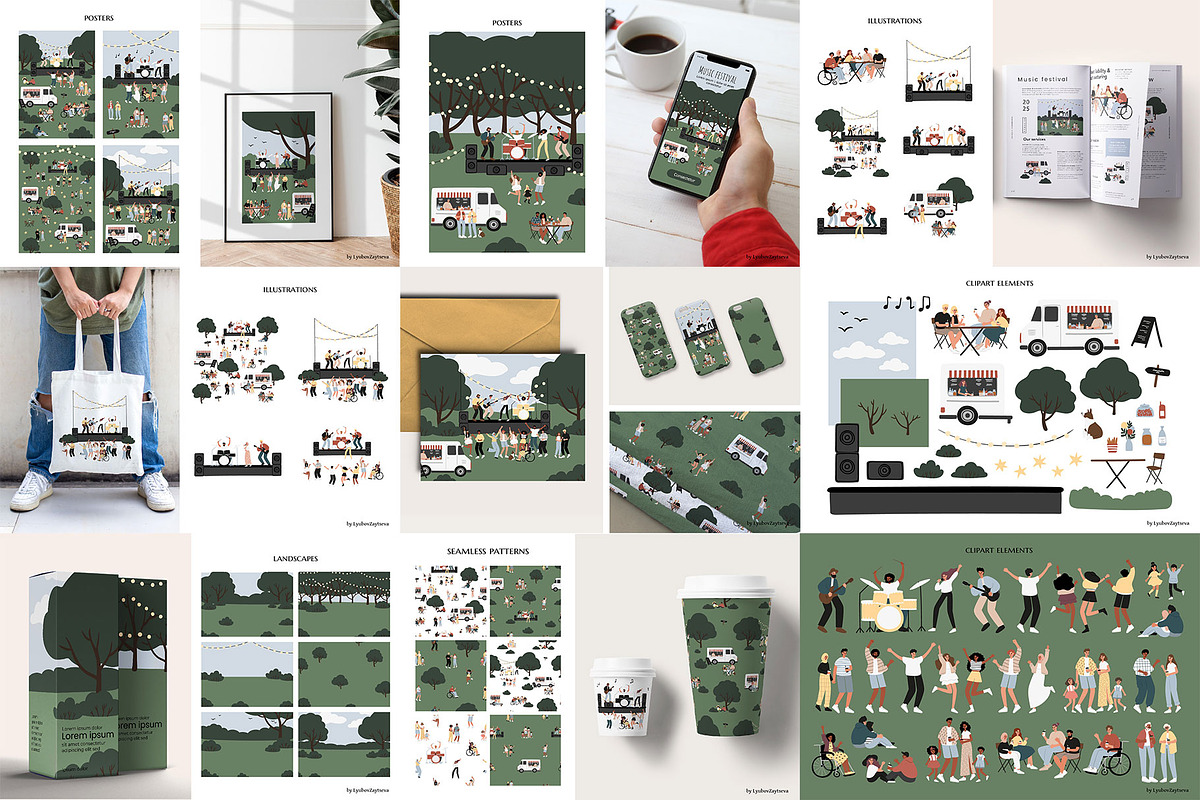 Summer in park illustration bundle, a Person Illustration by LyubovZaytseva (Photo 7 of 9)