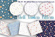 Watercolor Seashell Seamless Pattern, a Pattern Graphic by RabbitAndPencil (Thumbnail 1 of 6)