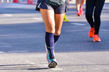 People Running On City Road.