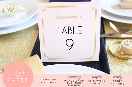 Table Place Card Template PC3001