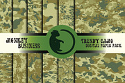 Army camo digital paper pack, a Texture Illustration by Monkey Business (Thumbnail 1 of 8)