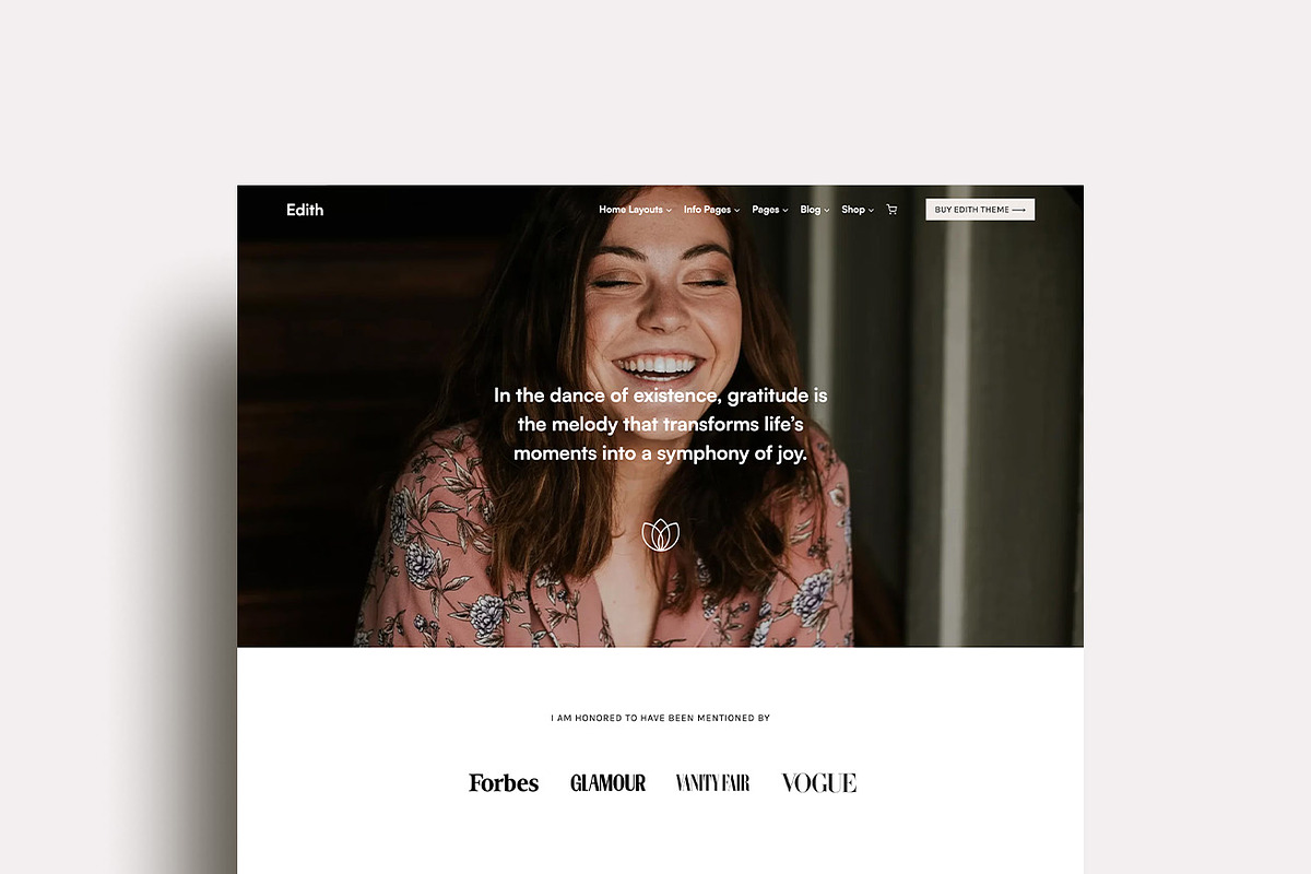 Edith - Kadence & Wordpress Theme, a WordPress Template by Her creative details (Photo 1 of 6)