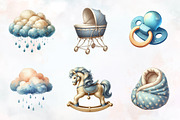 Dusty Blue Beige Baby Nursery PNG, an Illustration by RobertsArt (Thumbnail 7 of 8)