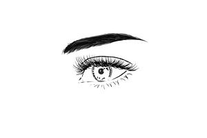 Set With Eyes. Fashion Illustration