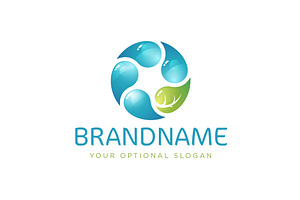 Natural Circle of Water Custom Logo