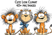 Cute Lion Clipart, an Illustration by Pixels.Craft (Thumbnail 1 of 6)