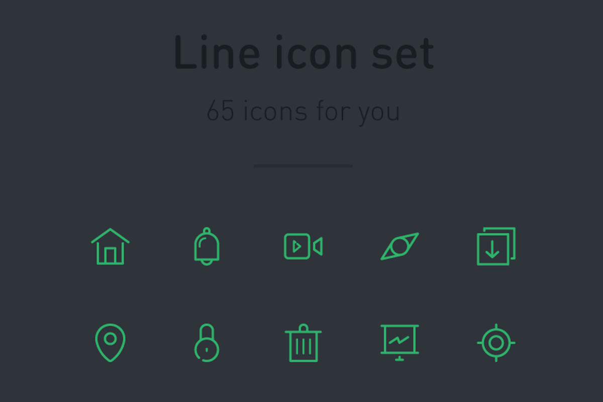 65 line vector icons preview 2