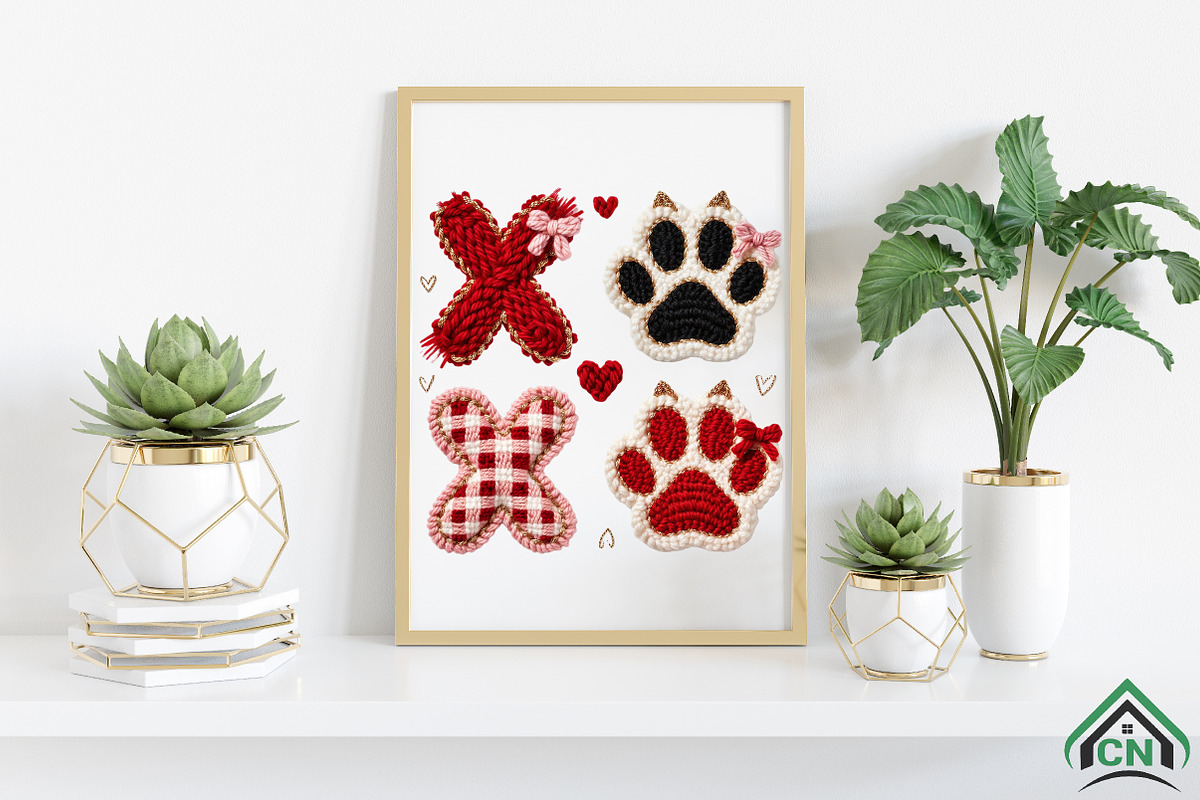 Faux Yarn Dog Paw Valentine PNG, an Illustration by Craft Nest (Photo 3 of 4)