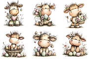 Whimsical Easter Cow Clipart, an Illustration by Dream Creation (Thumbnail 3 of 6)