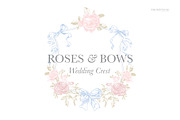 Roses & Bow Wedding Crest, an Object Graphic by Encre Studio (Thumbnail 1 of 4)