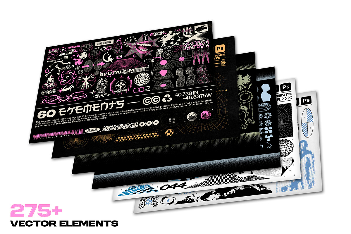 BRUTALIST VECTOR MEGA PACK, an Object Graphic by BonkiStudio (Photo 1 of 7)