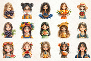 Summer Girls with Fruits Clipart, an Illustration by Rose Art (Thumbnail 3 of 3)