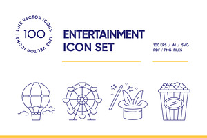 Entertainment Line Icon Set