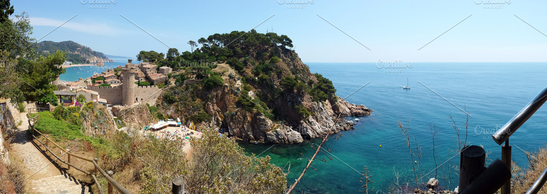 Tossa de mar costa brava in spain stock photo containing beach and beautiful