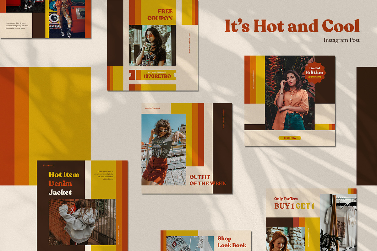 Retro Style - Instagram Pack, a Social Media Template by uyo66 (Photo 2 of 6)