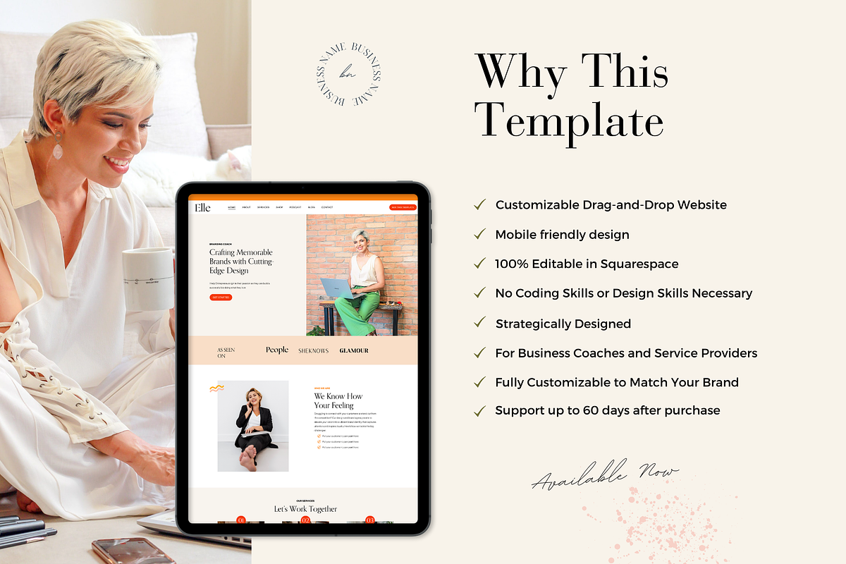 Squarespace 7.1 Template Elle, a Websites & App Template by thrivedigitally (Photo 6 of 8)