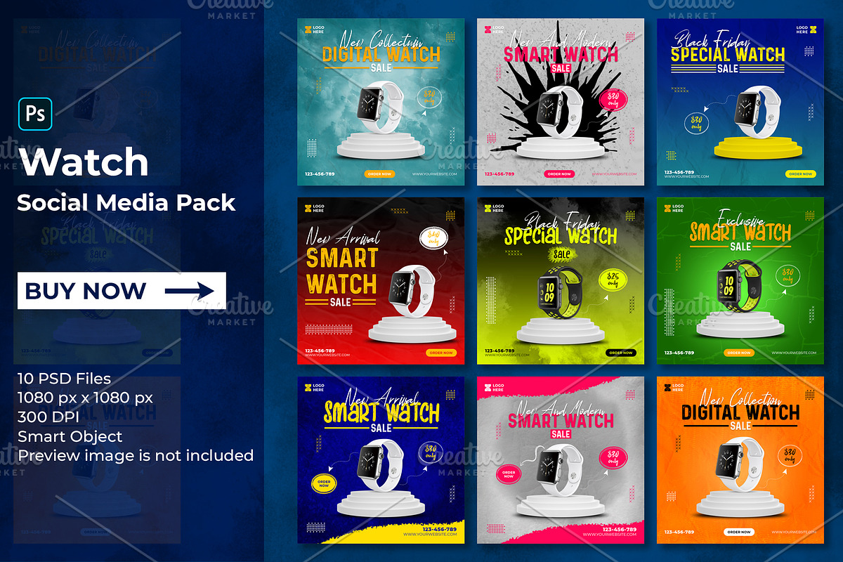 Watch Instagram Social Media Pack, a Social Media Template by rajstudio (Photo 1 of 2)