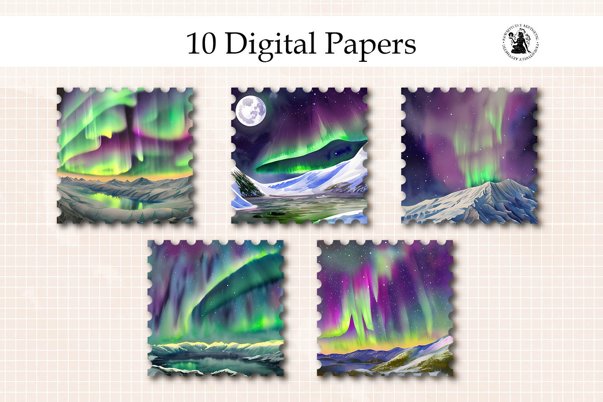 Watercolor Northern Sky, a Background Graphic by Pawsitively Aesthetic (Photo 2 of 3)