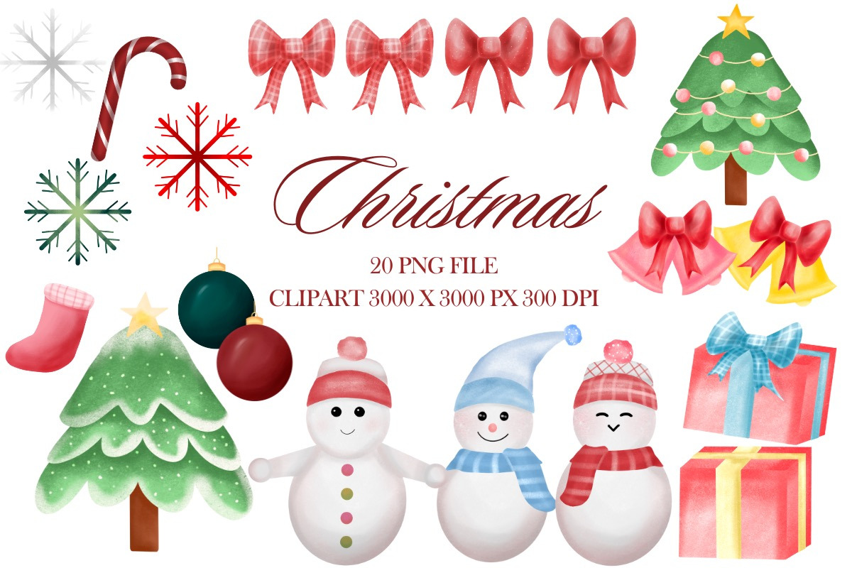 Christmas Clipart Illustration, a Seasonal Illustration by tchastudio (Photo 5 of 7)