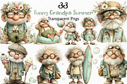 Funny Grandpa Summer set, an Illustration by Craft Nest (Thumbnail 1 of 12)