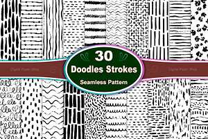 Hand drawn ink brush strokes Pattern