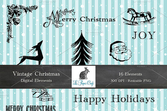 Vintage Christmas Elements preview 4