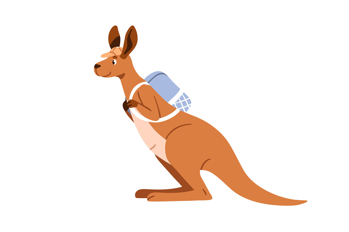 Cute happy kangaroo animals set, an Animal Illustration by Good Studio (Photo 6 of 15)