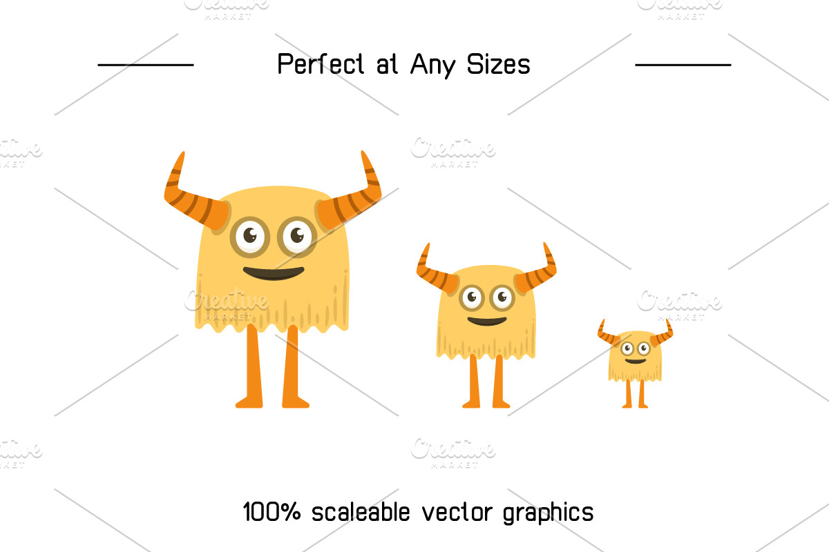 Cute and Funny Monsters Characters, an Illustration by Designfour (Photo 7 of 7)