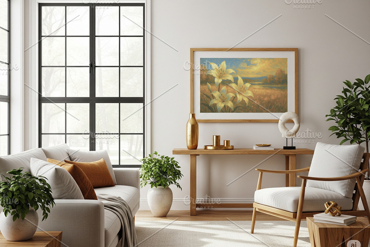 Golden Sunset Lily Painting, a Background Graphic by Floraphoria (Photo 2 of 10)