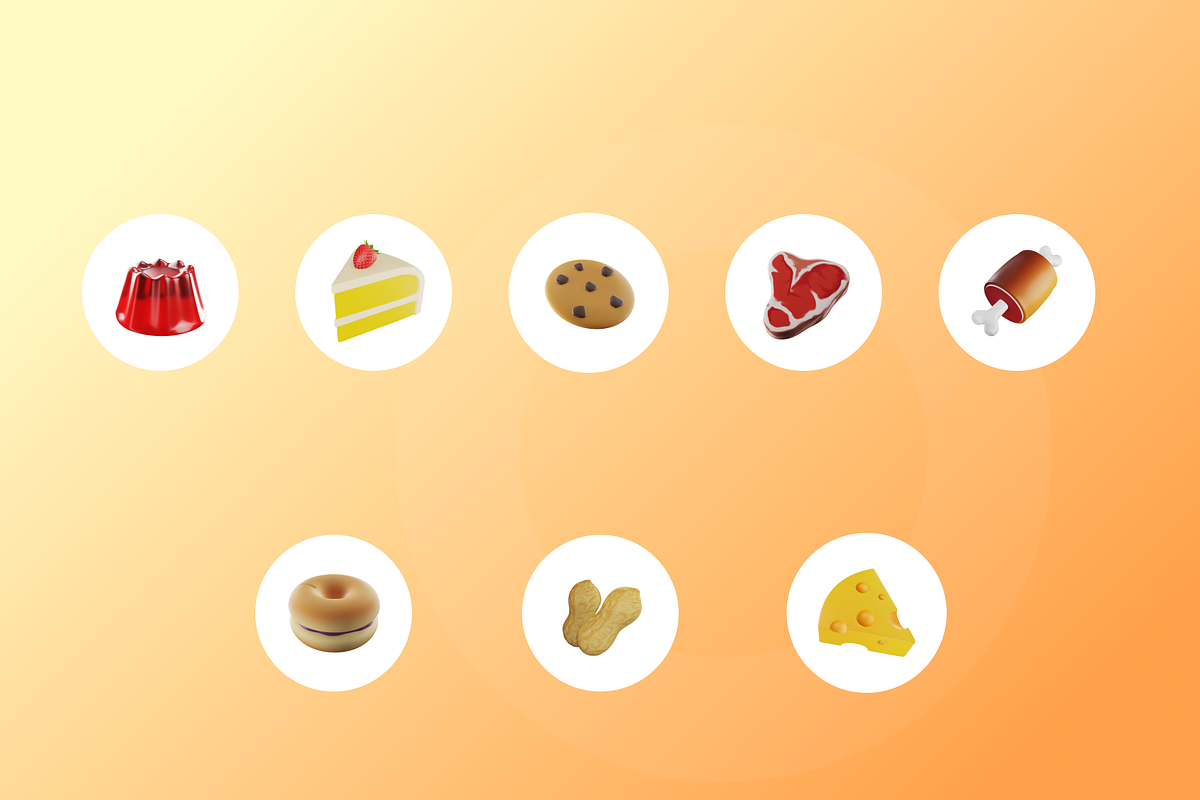 Food 3D Illustration, a Food & Drink 3D Model by Vektora Studio (Photo 6 of 6)