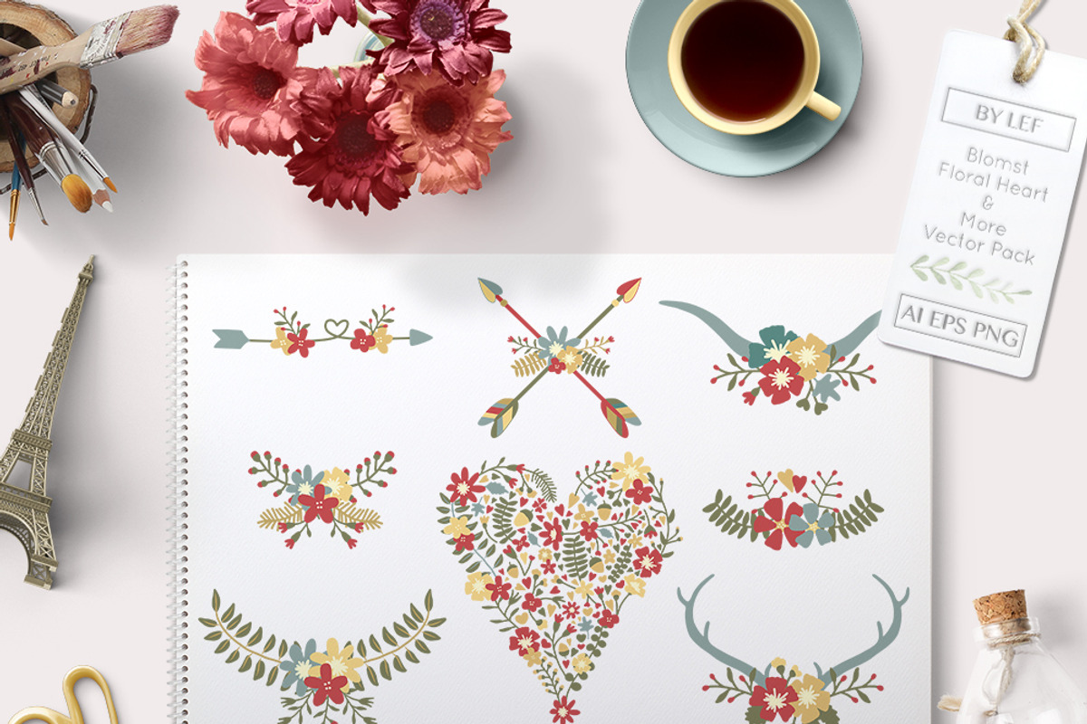 Floral Wedding Vector Graphics, an Illustration by By Lef (Photo 1 of 4)
