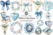 Vintage Muted Blue Mother's Day PNG, an Illustration by SinaCreation (Thumbnail 1 of 5)