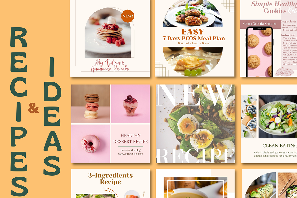 50 Food Instagram Canva Template, a Social Media Template by Kindelight (Photo 4 of 4)