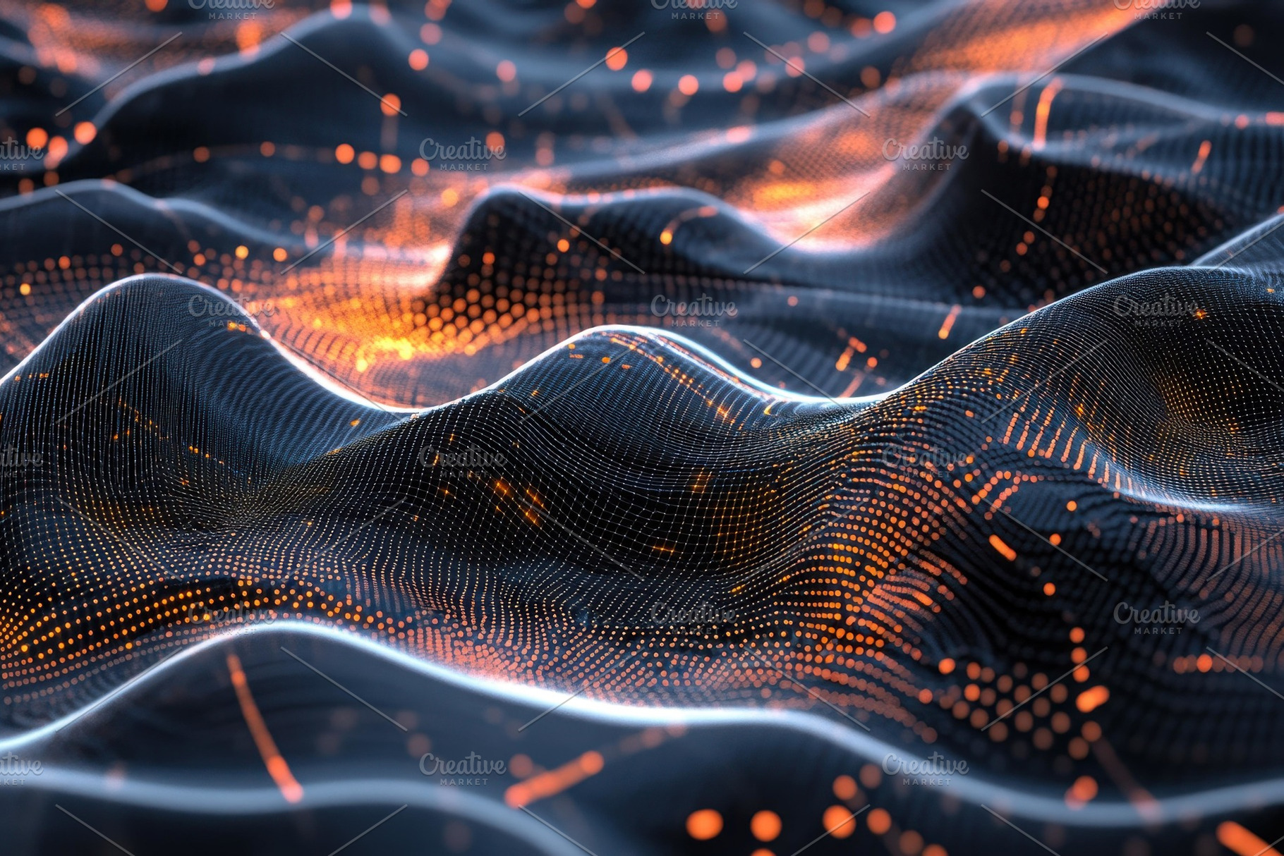 Complex digital landscape featuring, a Photo by Tanuart