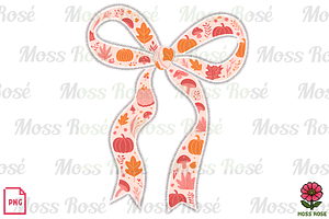 Fall Bow PNG Autumn Ribbon Clipart, a Graphic by Moss Rose