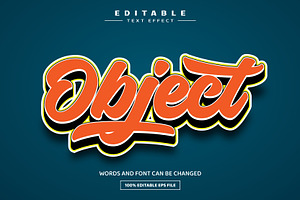 Object 3D Editable Text Effect