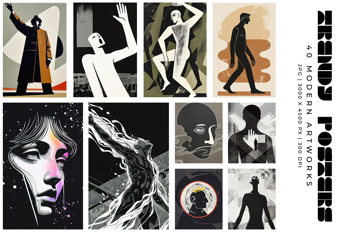 Trendy Modern Art Posters, a Decorative Illustration by Digital Art Creations (Photo 4 of 10)