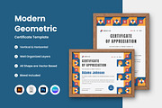Modern Geometric Certificate Templat, a Print Template by twinstd (Thumbnail 1 of 3)