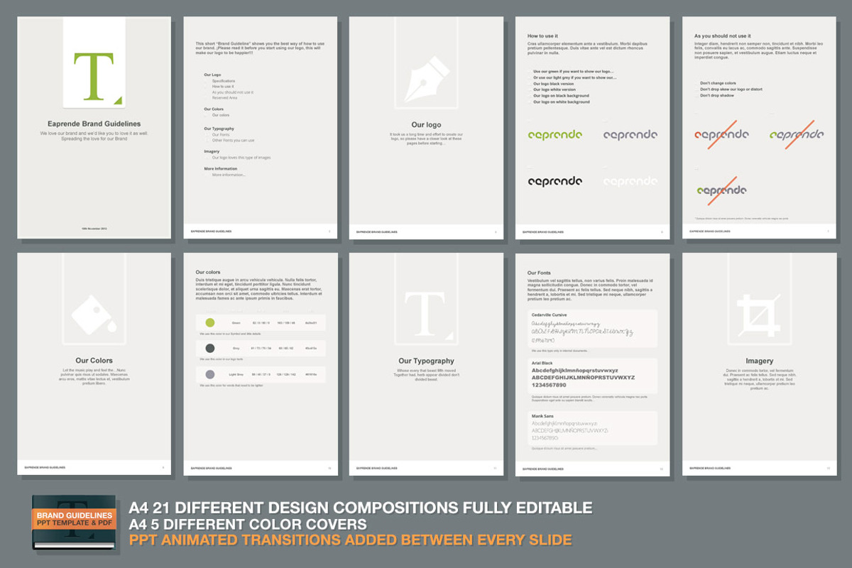 PPT Brand Guidelines Template, a Presentation Template by Makoto (Photo 4 of 5)