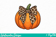Coquette Pumpkin png T-Shirts, an Illustration by Watercolor design (Thumbnail 1 of 3)