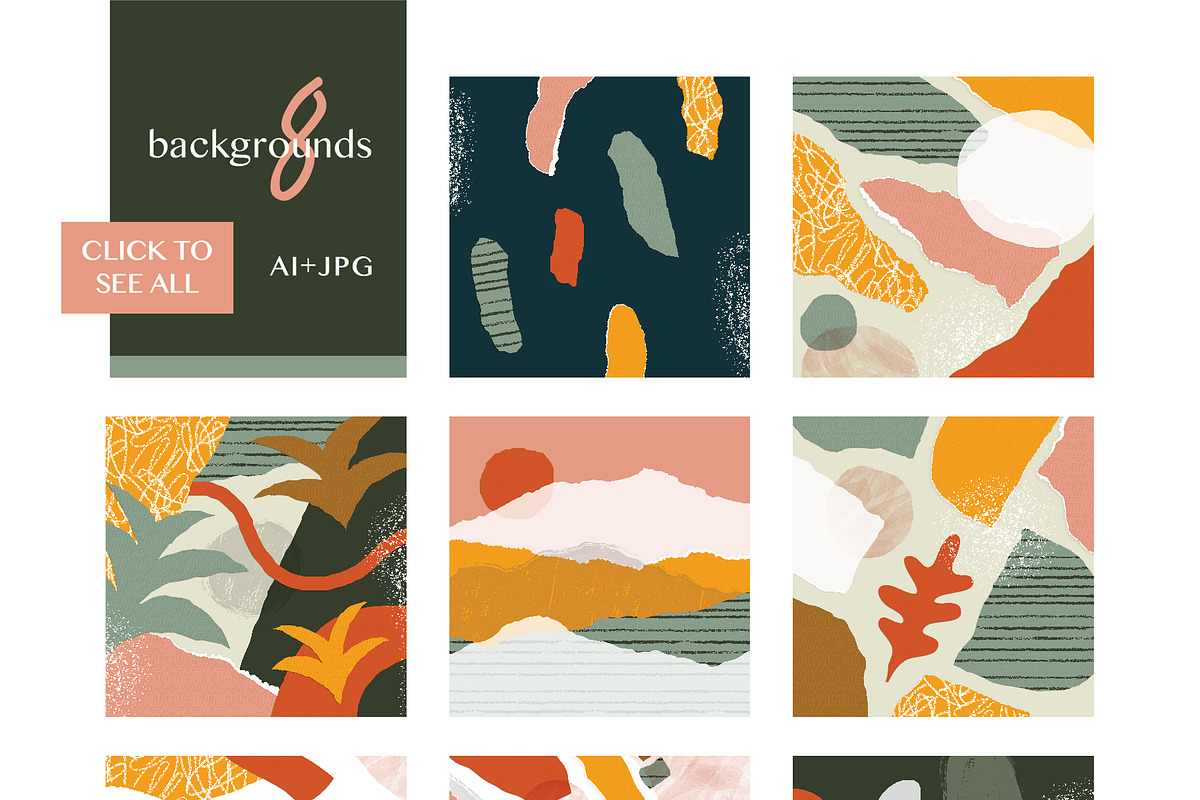 40% off - Abstract Collage BUNDLE, a Pattern Graphic by Anugraha Design (Photo 5 of 20)